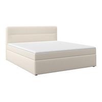 Pat boxspring Marco cca 180x200 cm, bej cu topper - crem, Modern, lemn/textil (180/200cm) - Bessagi