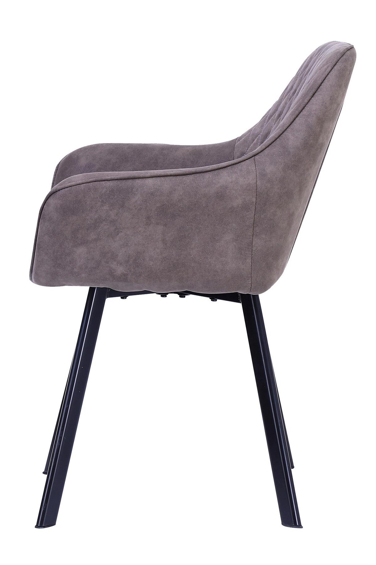 Set Naslanjačev Mira, Rjavosiva, 2-Delni - rjavosiva/črna, Moderno, kovina/tekstil (56,5/83/63cm) - Livetastic