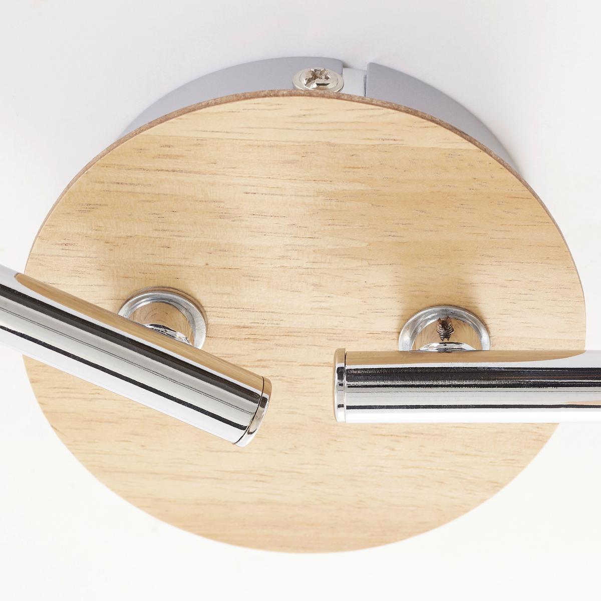 Deckenleuchte Babsan in Weiß max. 3,5 Watt - Weiß, KONVENTIONELL, Holz/Kunststoff (68/11,5/18cm) - Brilliant