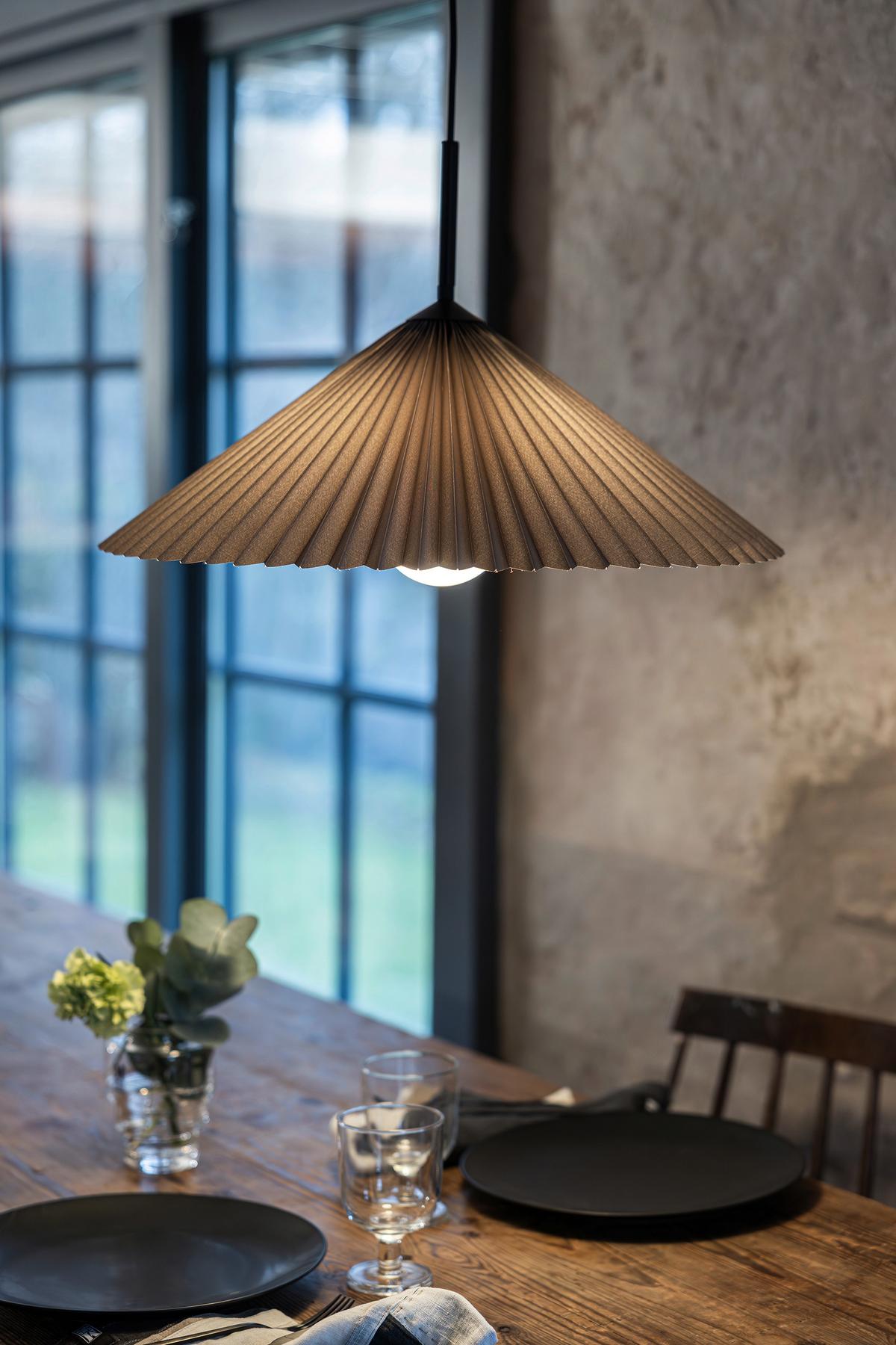 Hängeleuchte Plisado max. 40 Watt - Grau, Basics, Kunststoff/Metall (50/50/30cm) - Markslöjd