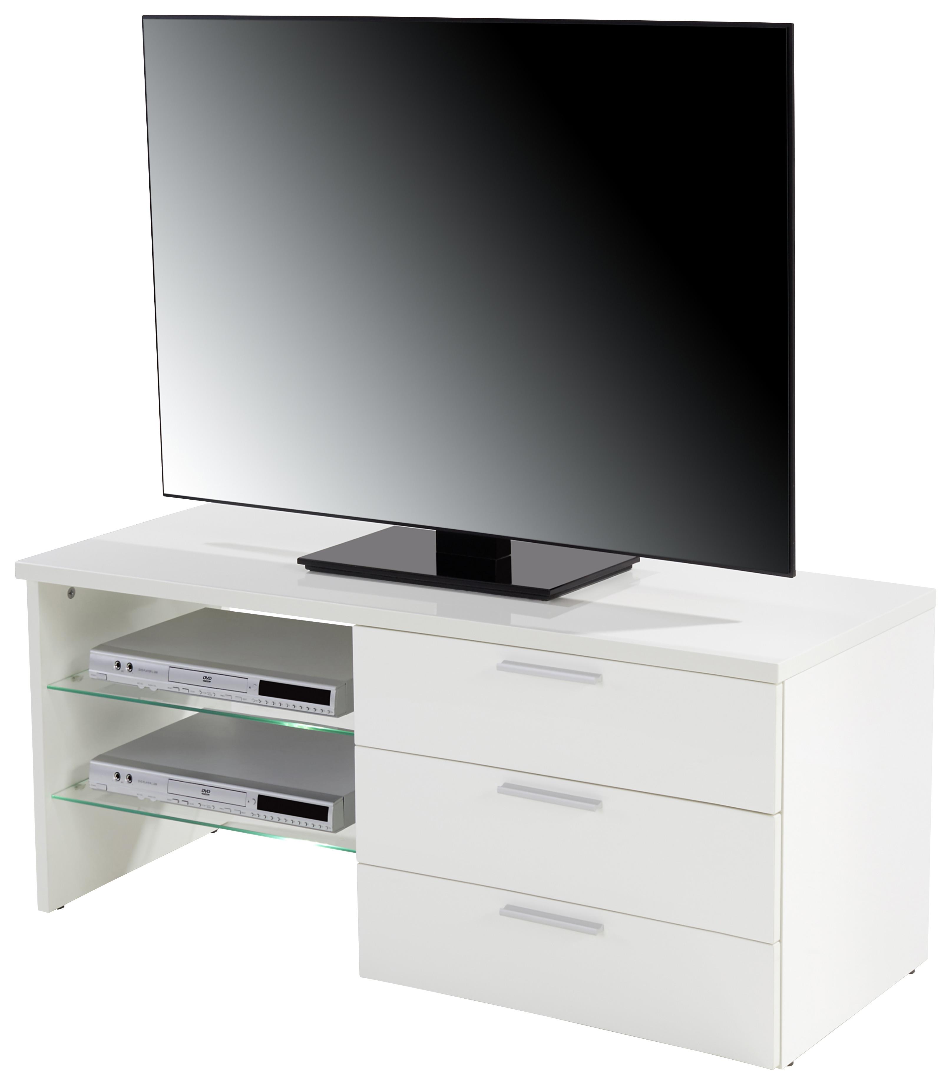 Mizica Za Hi-fi Naprave Merlin Ii New, Bela, Led - barve kroma/bela, Moderno, umetna masa/leseni material (118,4/47/39,5cm) - Mömax