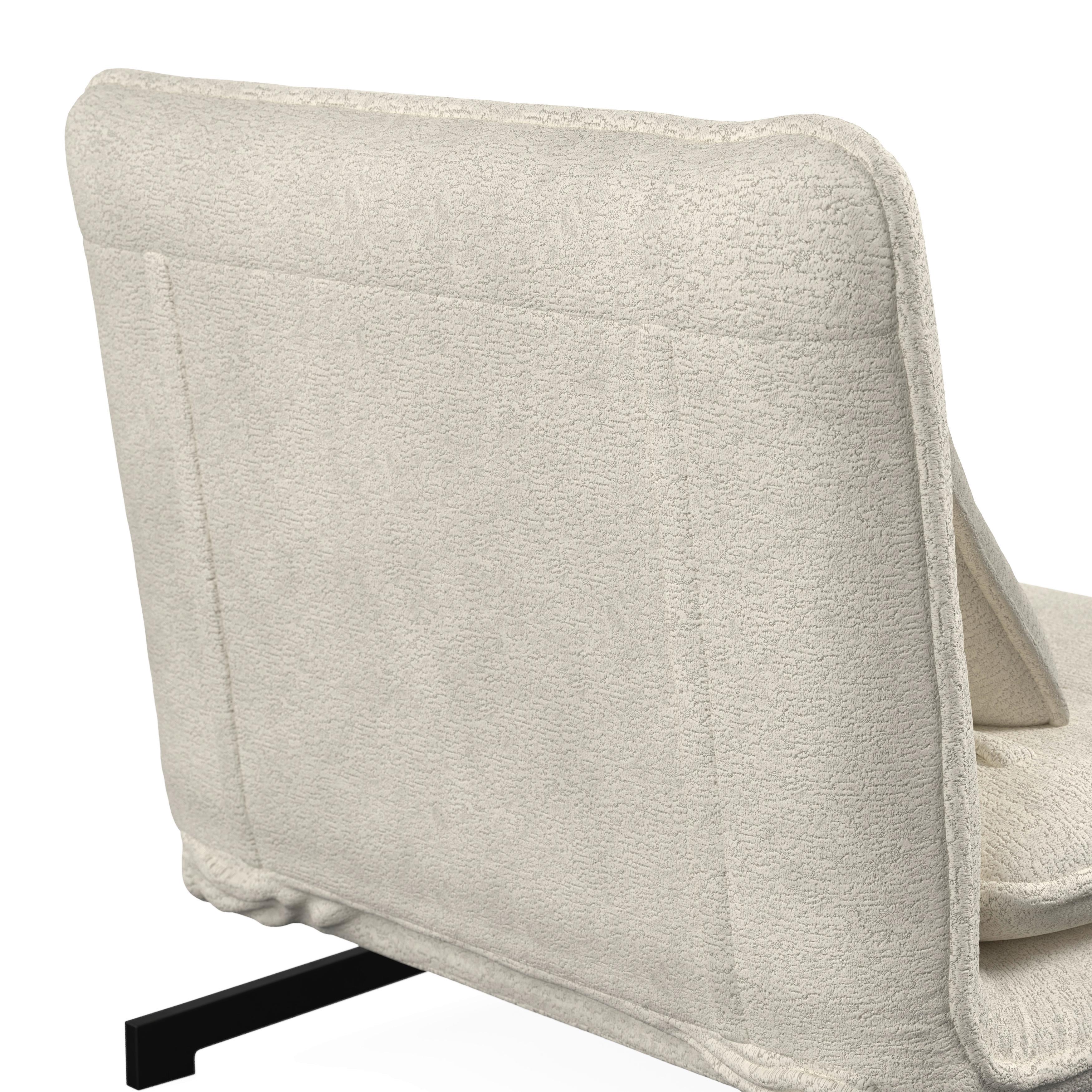 BÄDDFÅTÖLJ LUNA - vit/svart, Modern, metall/textil (92/86/80cm) - Bessagi Home