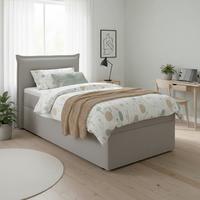 Boxbett Polo Grau ca. 90x200 cm mit Topper - Schwarz/Grau, MODERN, Holz/Kunststoff (90/200cm) - Bessagi Home