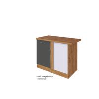 Held Eckunterschrank ca. 110 cm Anthrazit/Eiche - Chromfarben/Anthrazit, MODERN, Holzwerkstoff/Metall (110/85/60cm) - Held