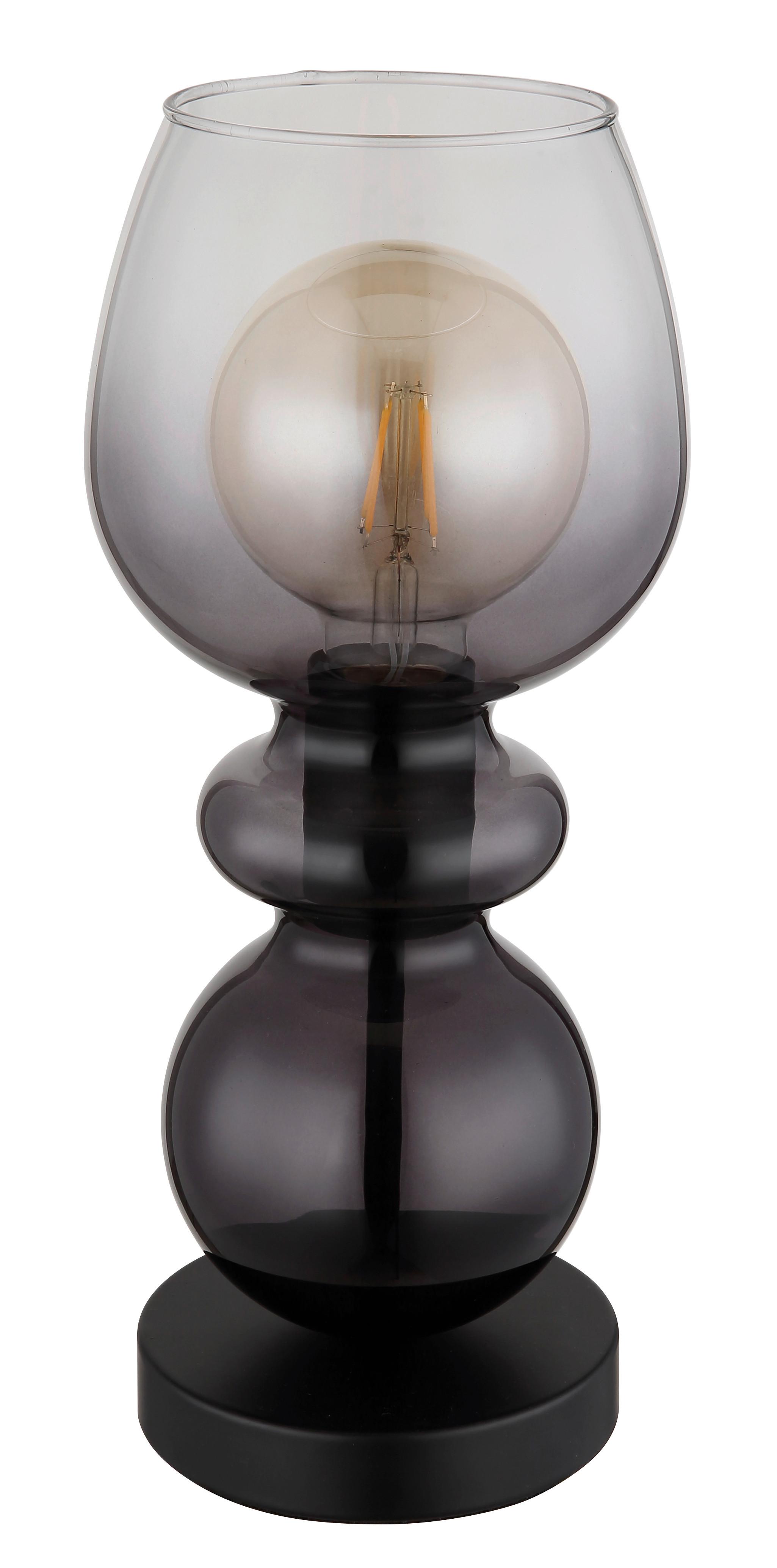 TISCHLEUCHTE 15174T CLARITY - Klar/Schwarz, Basics, Glas/Kunststoff (15/34,4cm) - Globo
