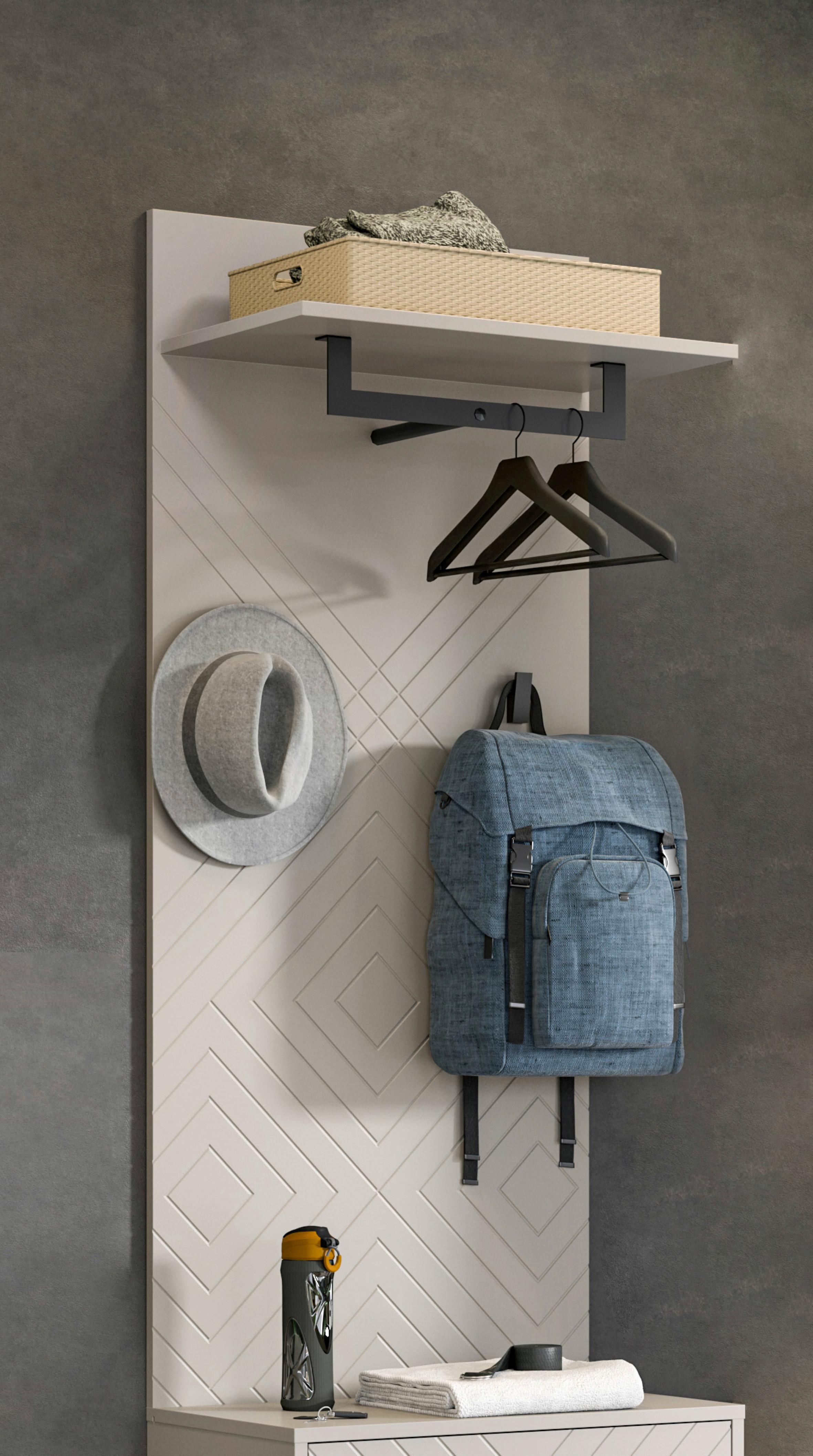 Garderobenpaneel Notes ca. 60x140 cm Sandbeige - Design, Holzwerkstoff (60/140/35cm) - MID.YOU