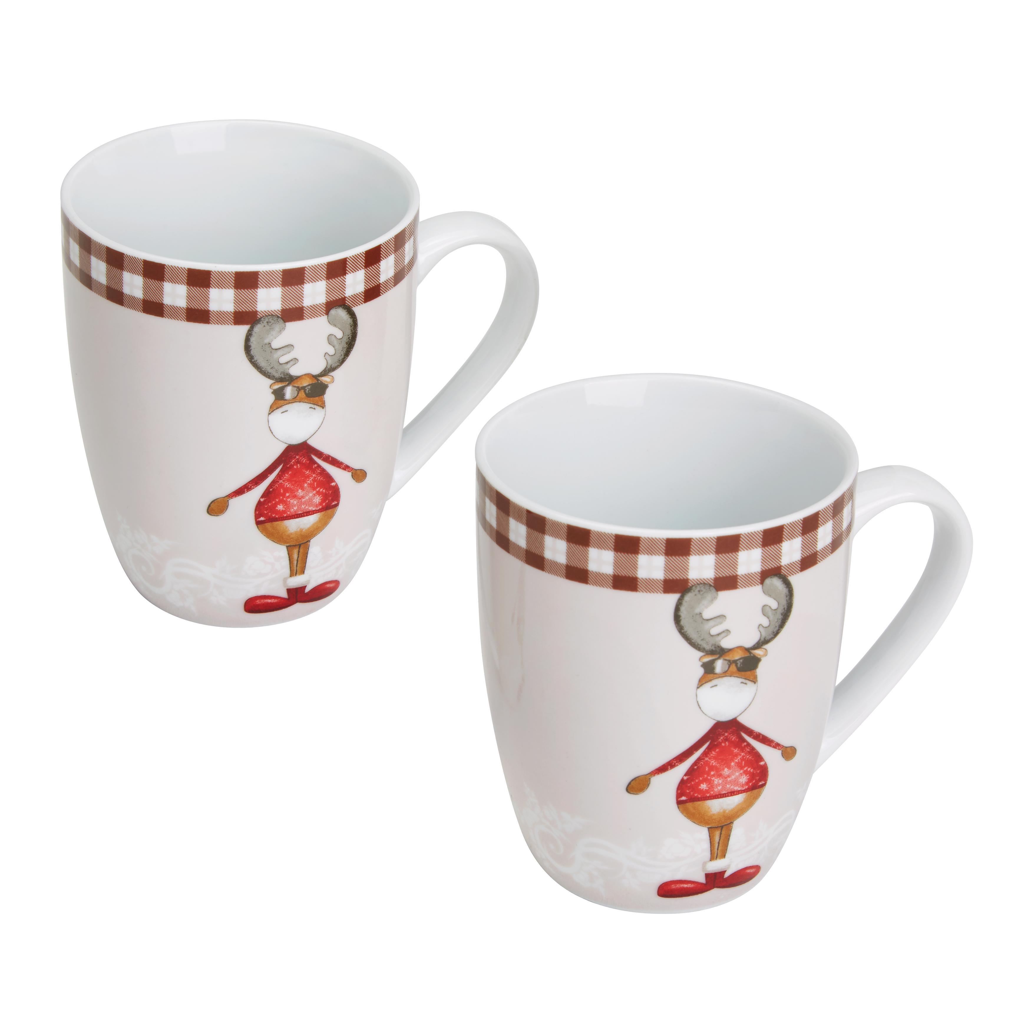 Kaffeebecher aus Porzellan 2-teilig ''Moosy'' - Multicolor, KONVENTIONELL, Keramik (8,4/10,4cm) - Bessagi Home