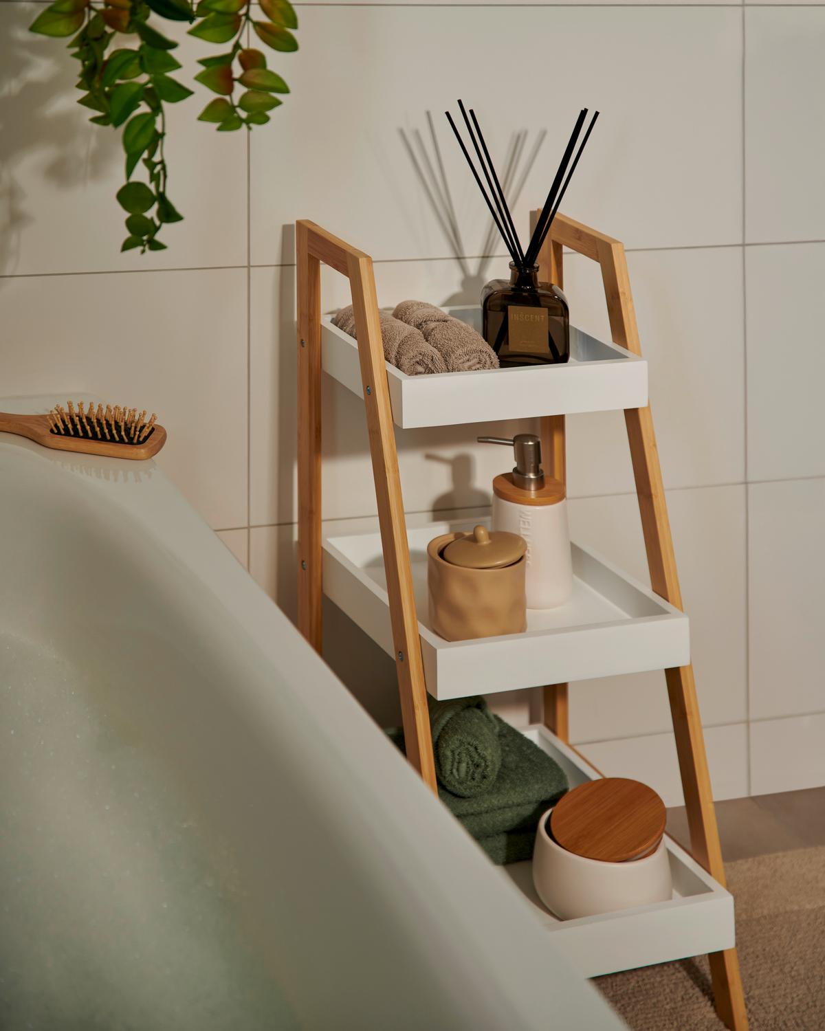 étagère in Weiss/Naturfaben - Weiss/Naturfarben, Modern, Naturmaterialien/Holzwerkstoff (30/75/34,5cm) - Mömax