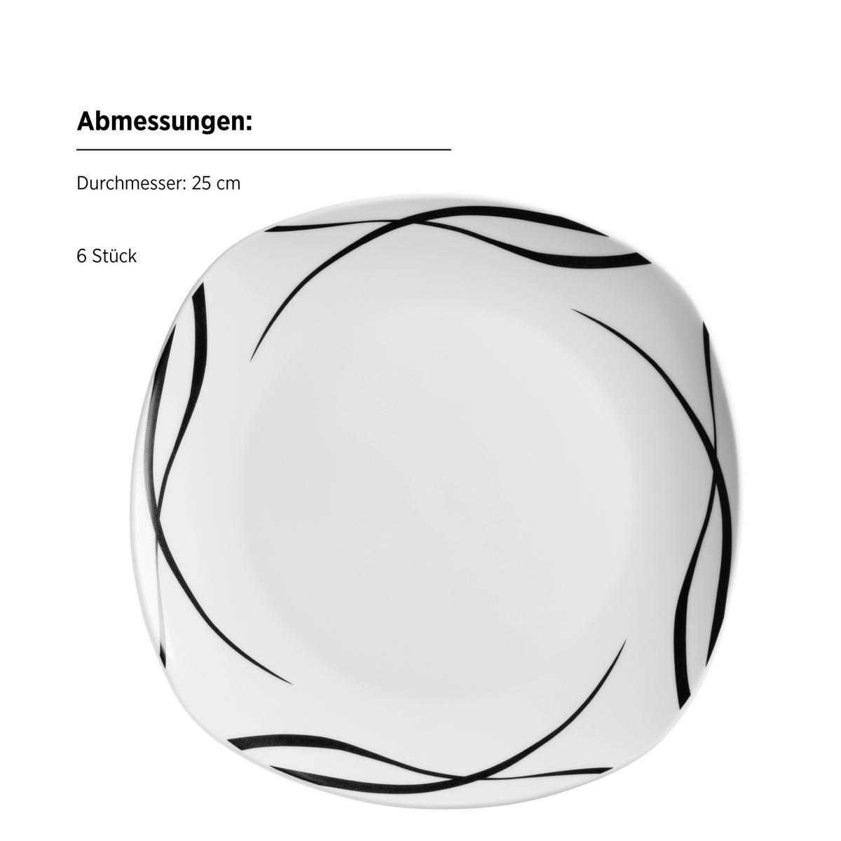 KOMBISERVICE DECORA - noir/blanc, Trend, céramique - Mäser