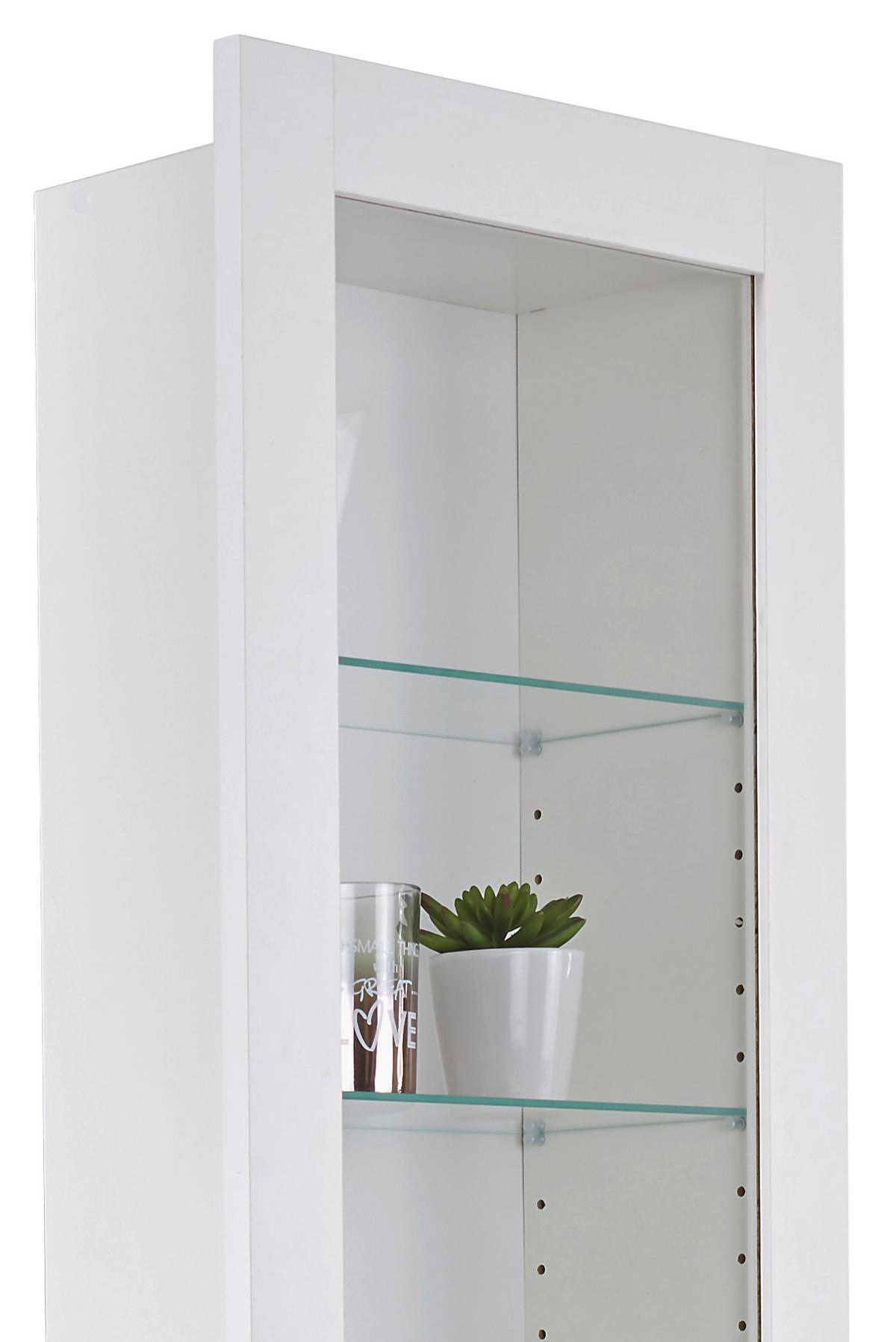 Falivitrin Fehér 8 Üvegpolccal Boni - fehér, Modern, faalapú anyag/Üveg (42/168,5/17cm)