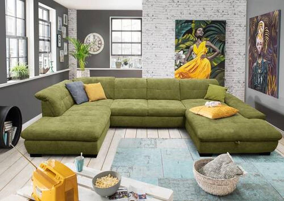 Canapea modulara OXFORD - verde, Modern, textil (211/343/204cm) - Modern Living