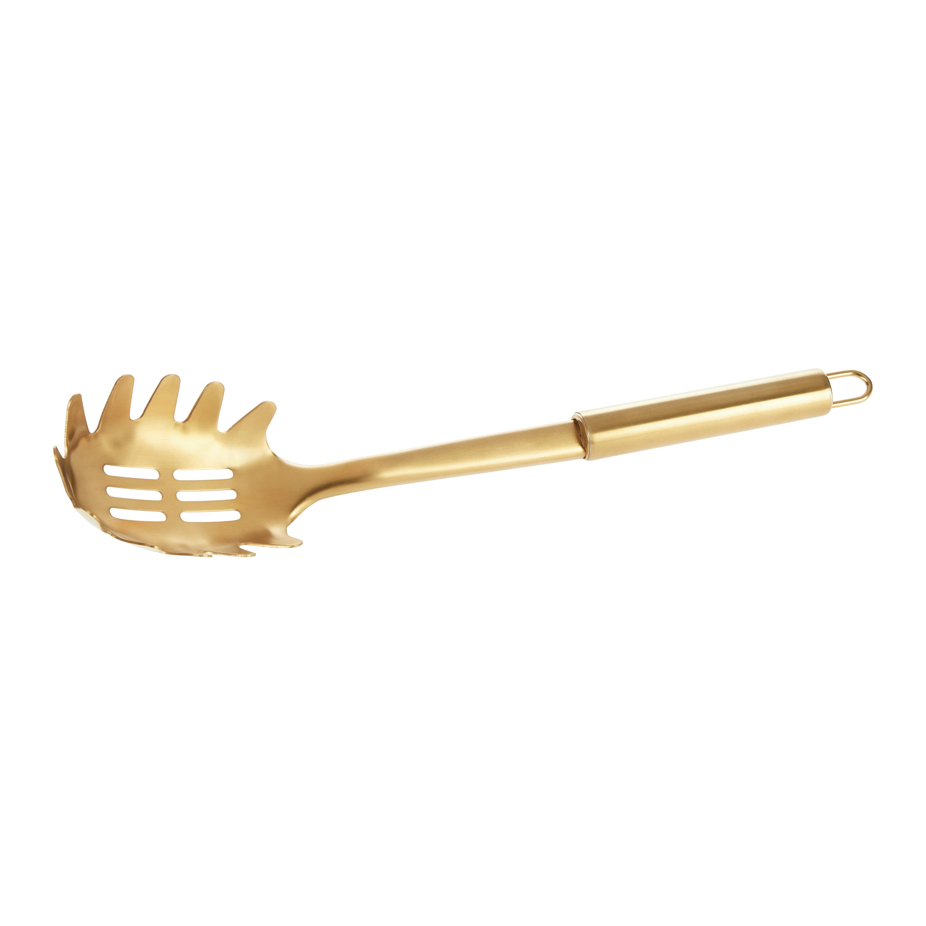 Tésztaszedő Kanál Golden Autumn - arany, Modern, fém (31cm) - Modern Living