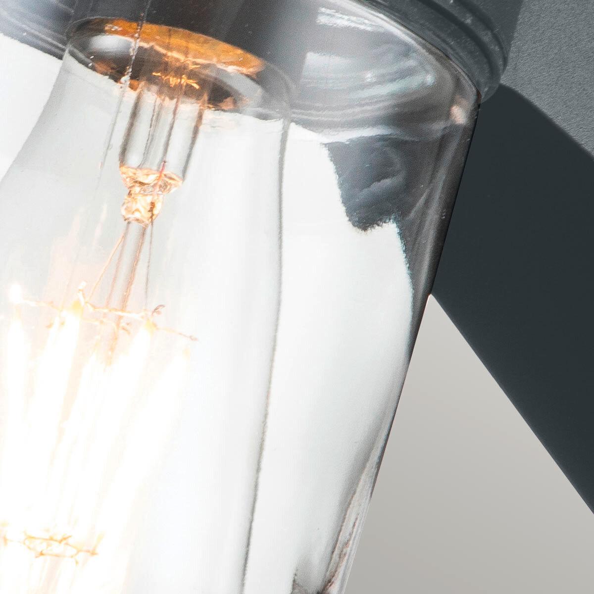 Kültéri Falilámpa Portofino - szürke, Design, üveg/fém (19,7/10/24,7cm) - Elstead Lighting