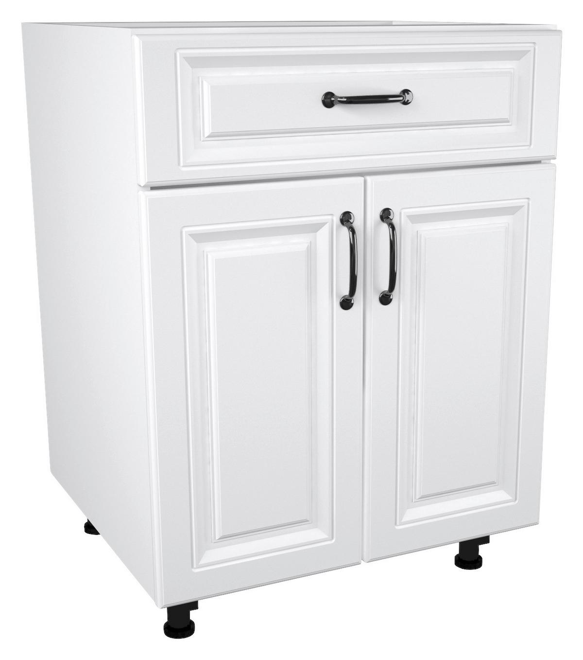 Konyhai Alsószekrény Michelle - fekete/fehér, Modern, faalapú anyag/fém (60/82/54cm)