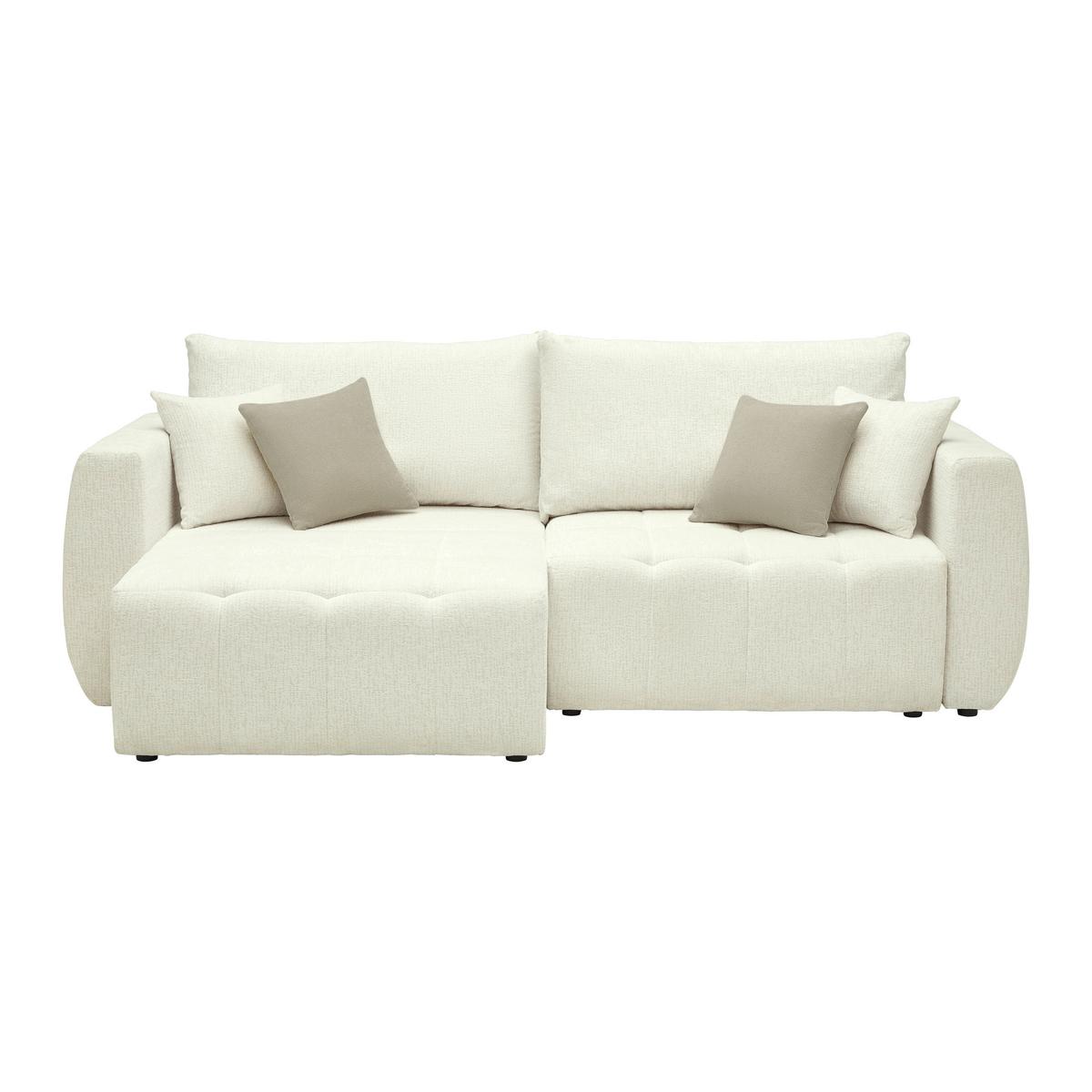 Schlafsofa Bologna Beige - Beige/Schwarz, Holz/Textil (245/74-90/104cm) - Mömax