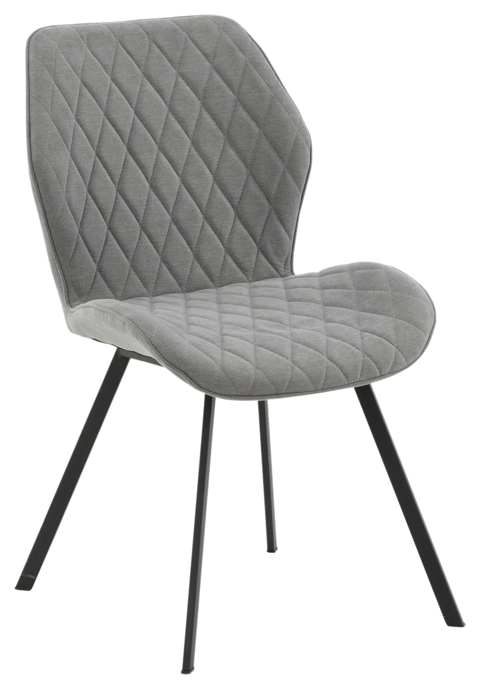 STUHL-SET GEMMA - Schwarz/Grau, Design, Textil/Metall (50/90/63cm) - Livetastic