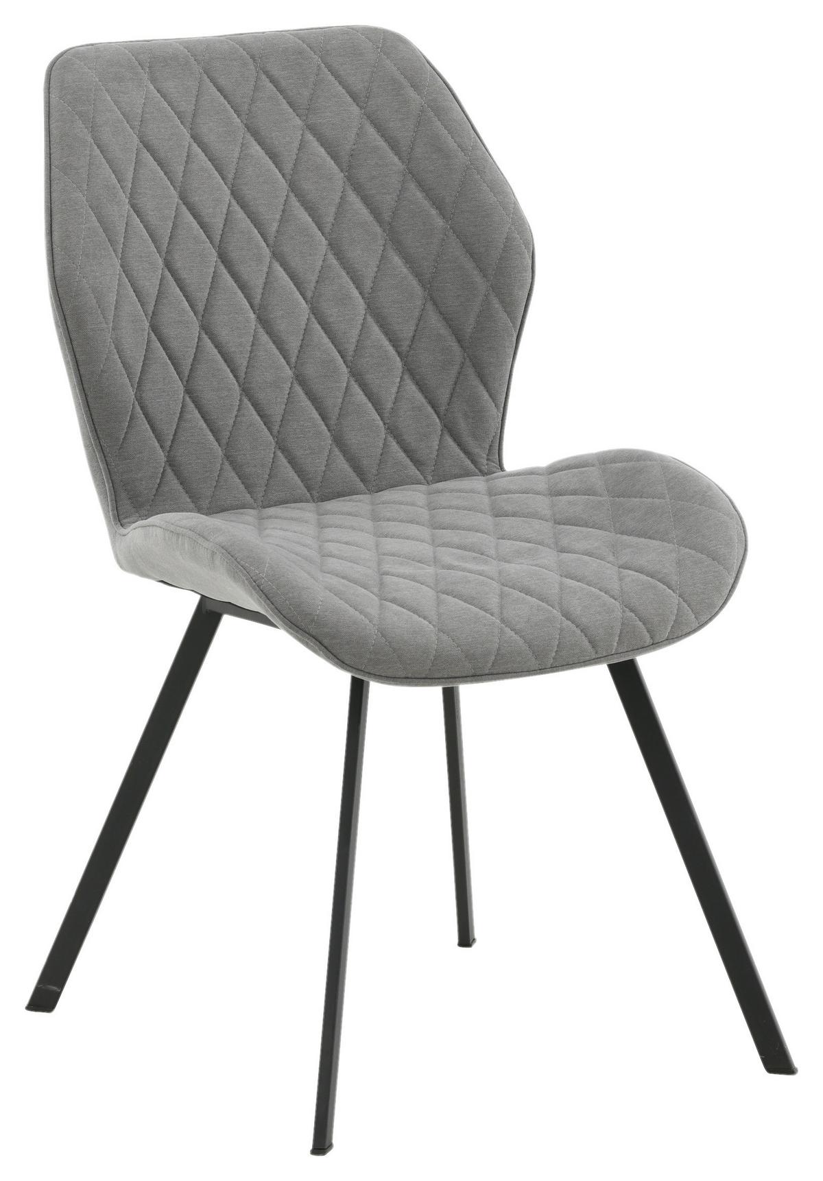 STUHL-SET GEMMA - Schwarz/Grau, Design, Textil/Metall (50/90/63cm) - Livetastic