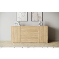 Sideboard 150cm Berlin 150 Eichefarben - Eichefarben/Grau, Design, Holzwerkstoff/Kunststoff (150/68/38,5cm) - P & B