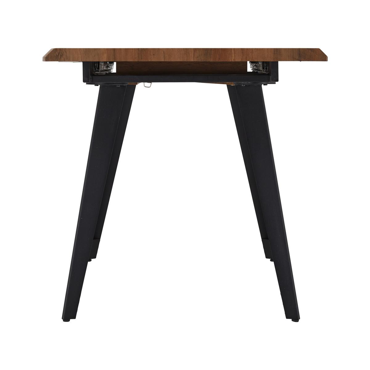 Étkezőasztal Jan - fekete/diószínű, Modern, faalapú anyag/fém (140-180/80/76cm) - Bessagi Home