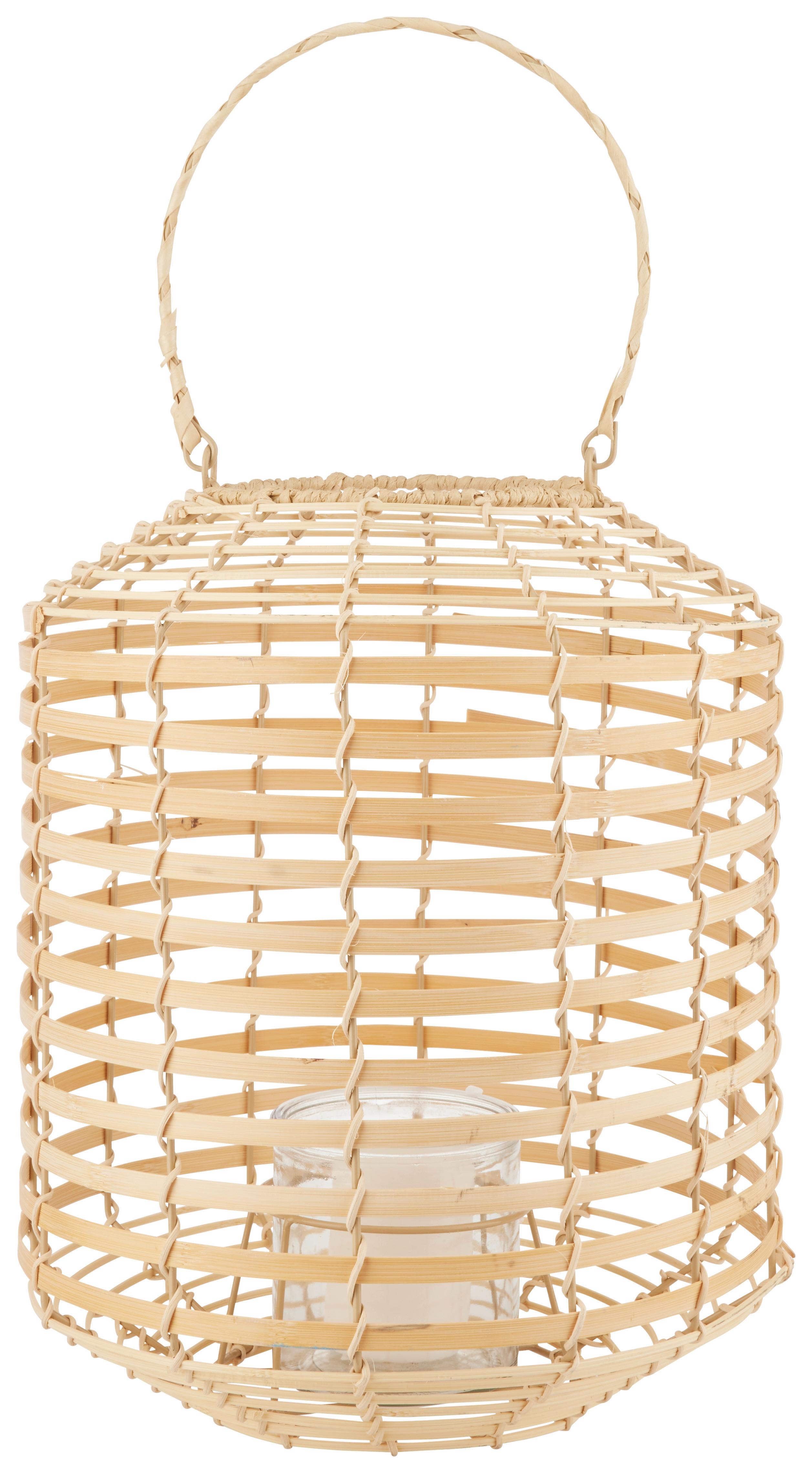 Lámpás Indole - natúr, Natur, Üveg/fa (30/35cm) - Zandiara