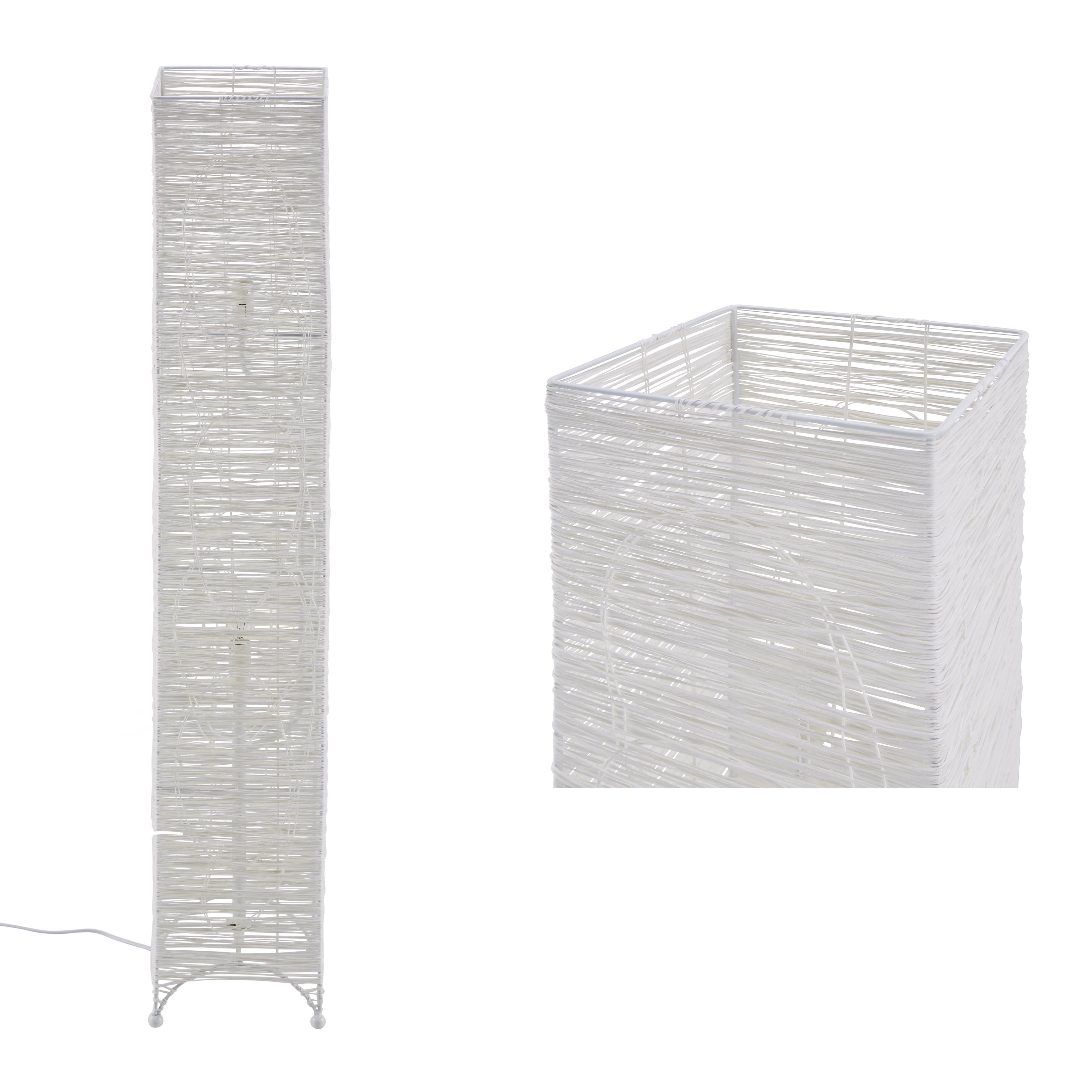 Stehleuchte Fatima, max. 40 Watt - Weiß, ROMANTIK / LANDHAUS, Textil/Metall (20/20/116cm) - Mömax modern living