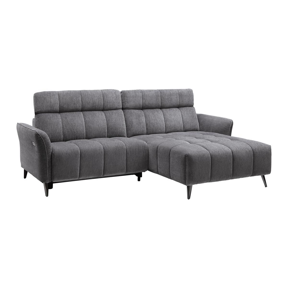Ecksofa Pisa Anthrazit - Anthrazit/Schwarzchrom, MODERN, Holz/Textil (248/173cm) - Mömax
