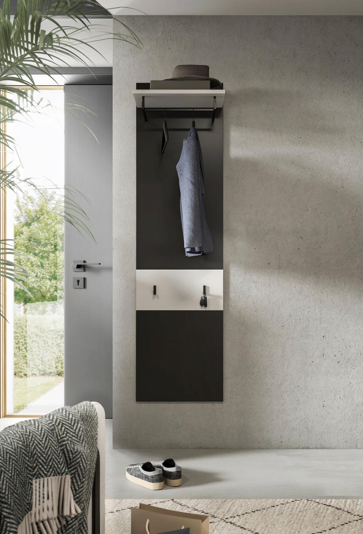 Garderobni Panel Canu, Bela, Siva - siva/bela, Design, leseni material (45/165/29cm) - Livetastic