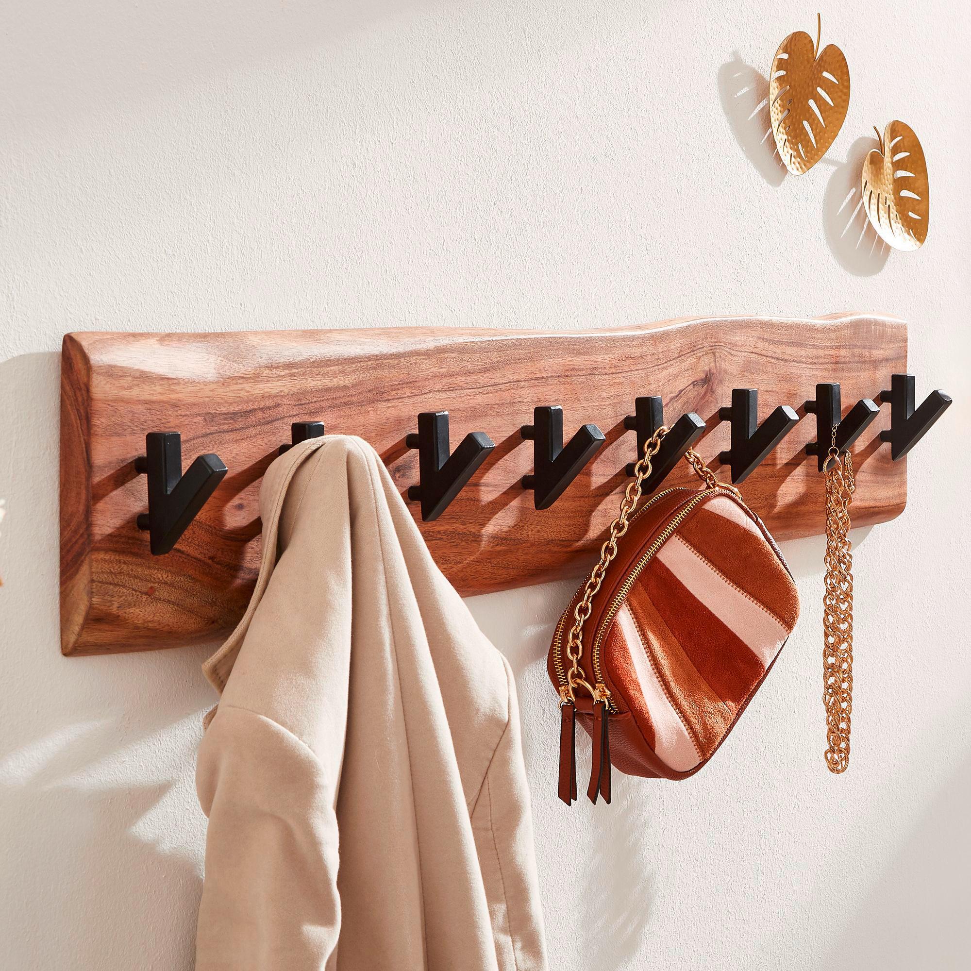 Wandgarderobe in Akazienfarben - Akaziefarben, MODERN, Holz (90/19/9cm) - MID.YOU