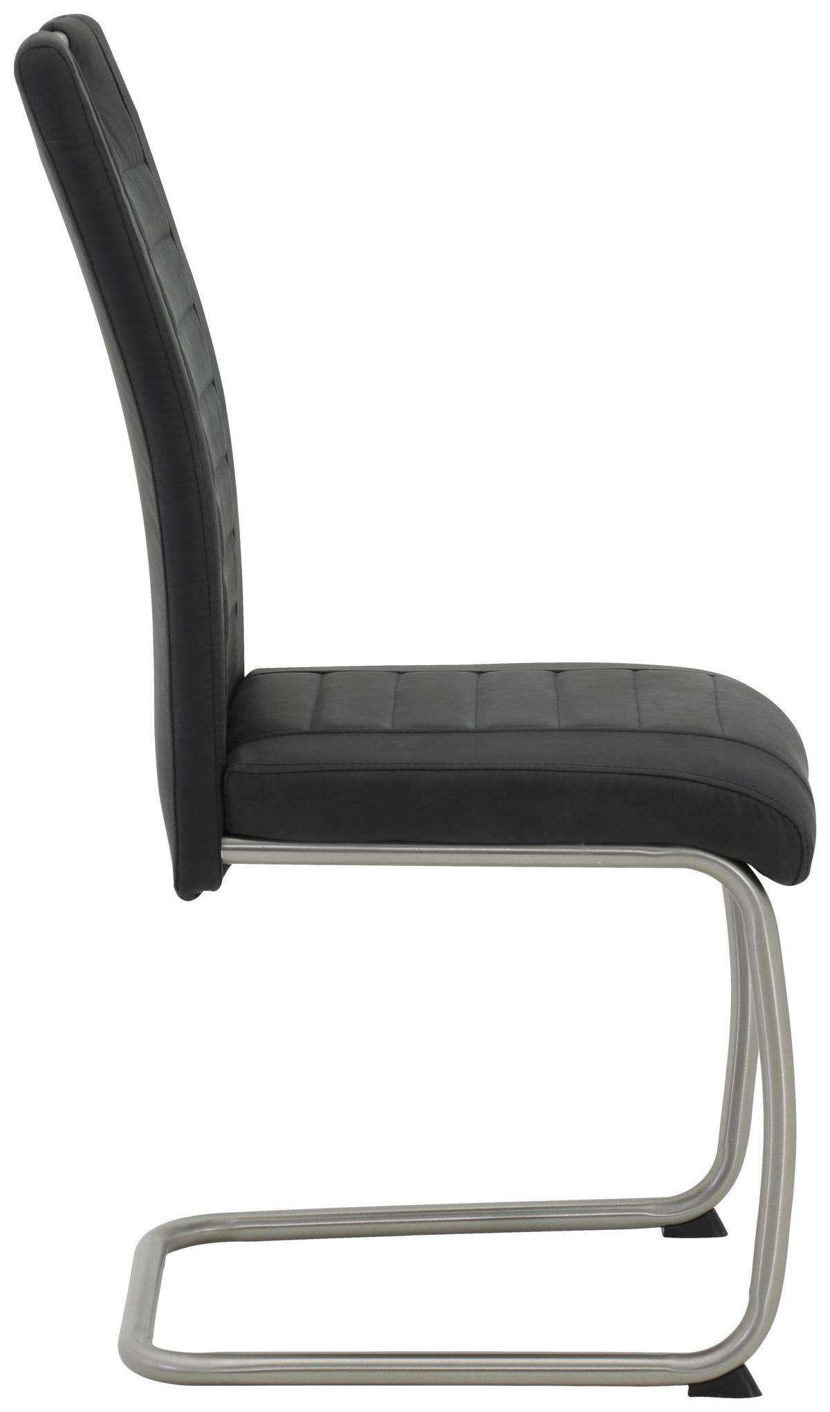 Schwingstuhl-Set ULLA S - Edelstahlfarben/Anthrazit, MODERN, Textil/Metall (43/98/59cm) - MID.YOU