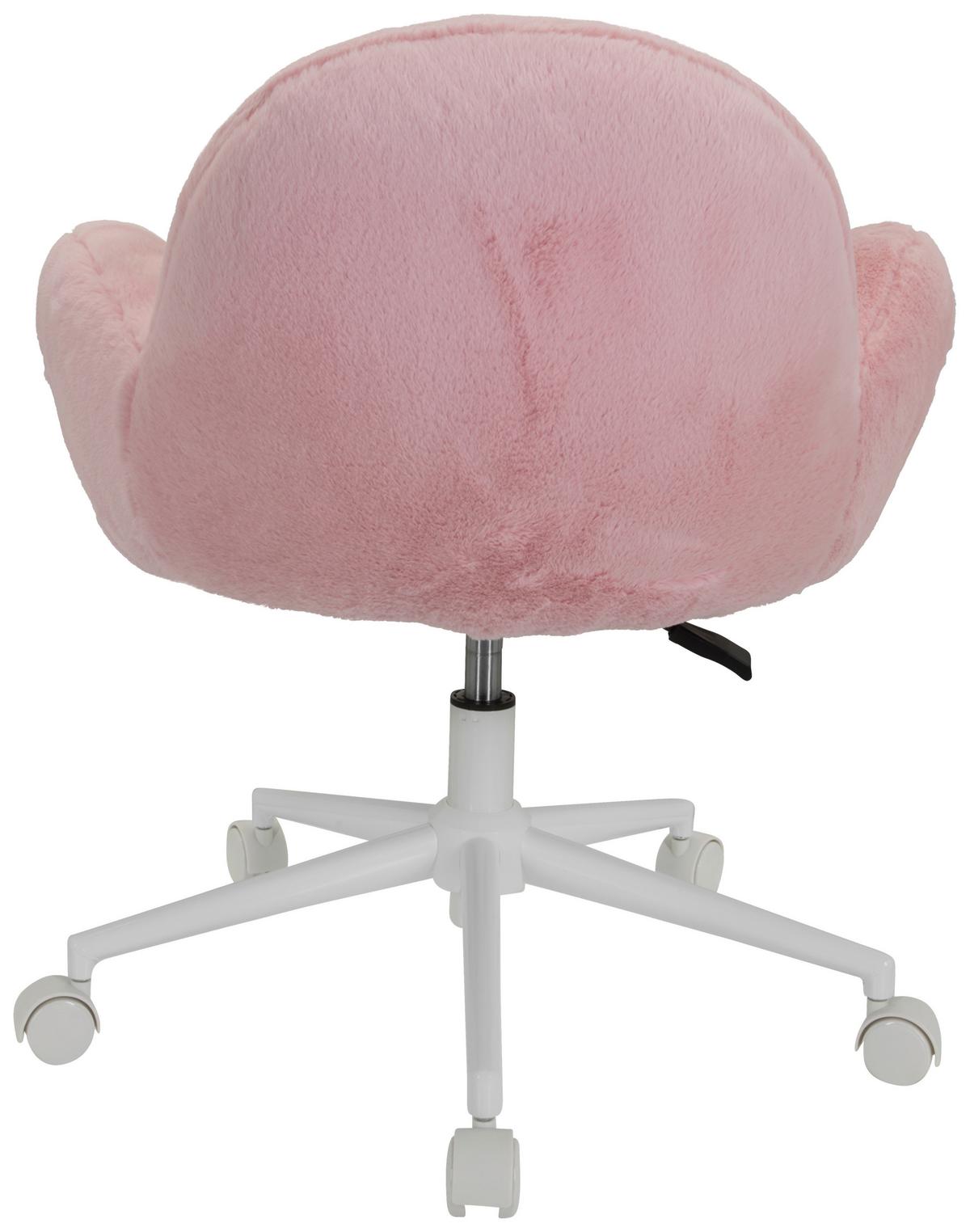 Jugenddrehstuhl Kiddy Teddy ca.65x79x64cm Teddystoff Rosa - Rosa/Weiß, MODERN, Kunststoff/Textil (65/79/64cm) - MID.YOU