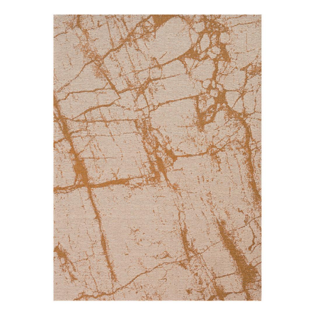 Webteppich Marble Cotton ca. 160x230cm - Beige/Goldfarben, MODERN, Textil (160/230cm)