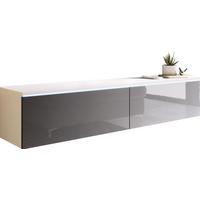 Nizka Omarica Lowa, Bela, Siva, Led - siva/bela, Trendi, umetna masa/leseni material (140/30/33cm) - P & B