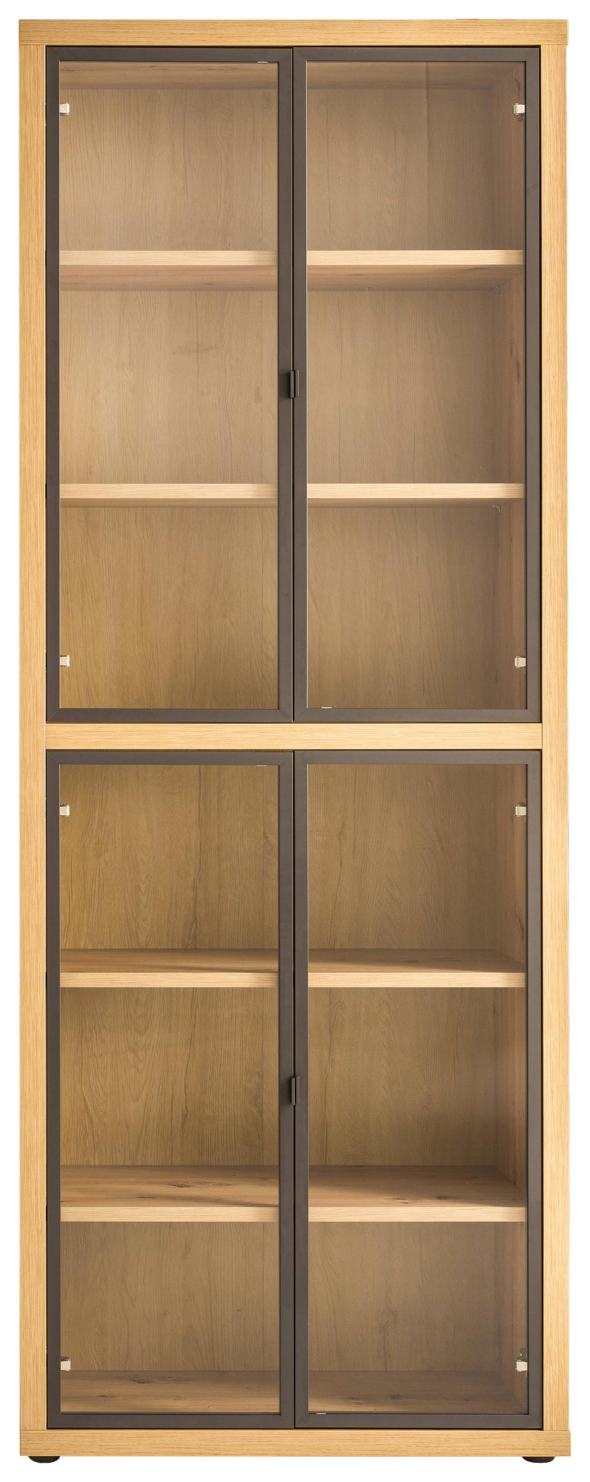 Türenset aus Glas in Anthrazit - Anthrazit, MODERN, Glas/Metall (74/101cm) - Mömax