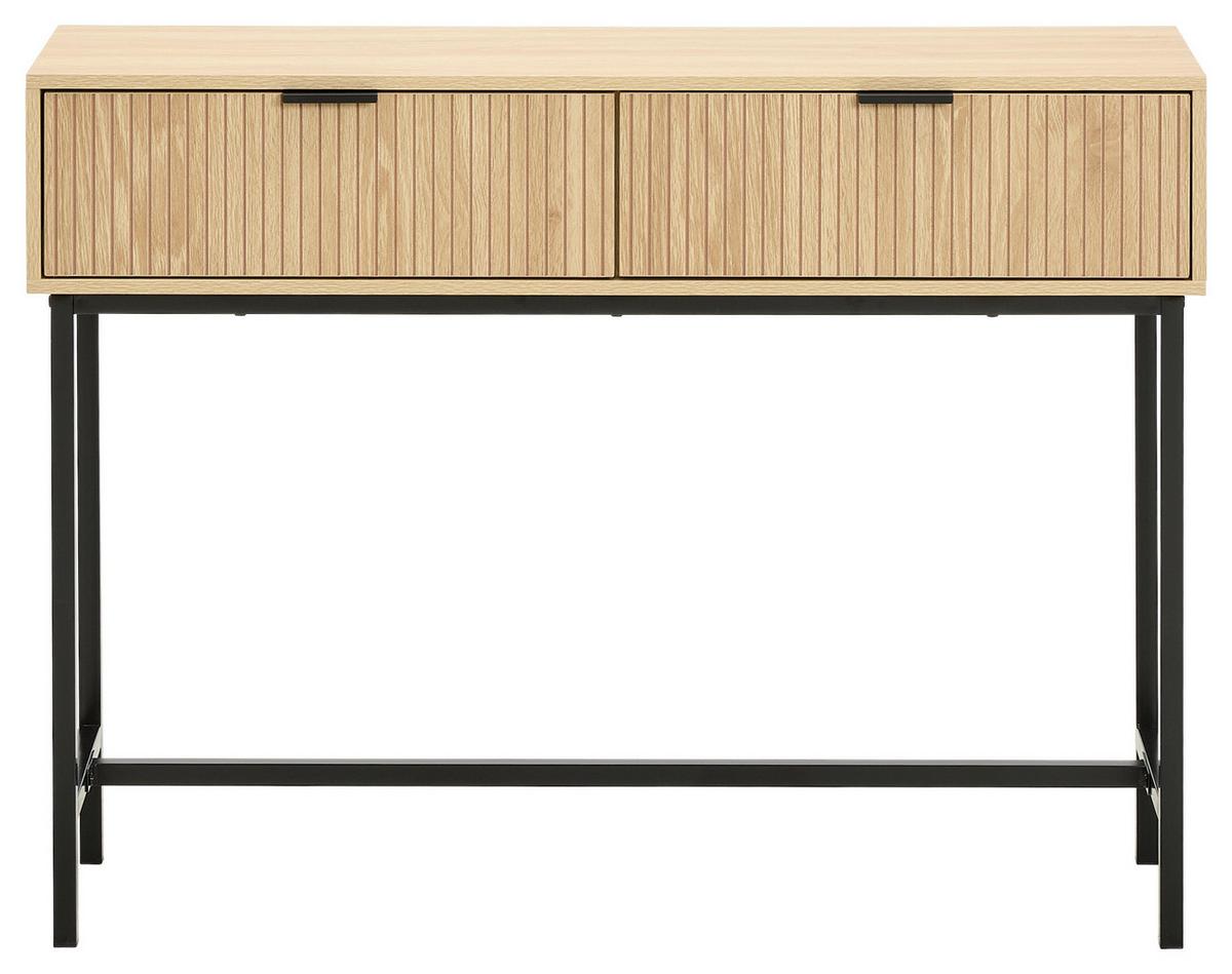 STÓŁ KONSOLA CHAMBERY - kolor naturalny/czarny, Natur, materiał drewnopochodny/metal (100/74,5/30cm) - MID.YOU