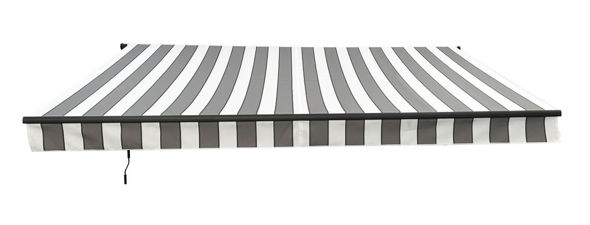 MARKISE MARKISE,400X250CM, GRAU-WEIß - Anthrazit/Schwarz, MODERN, Kunststoff/Metall (395/20/250cm) - Gardenson