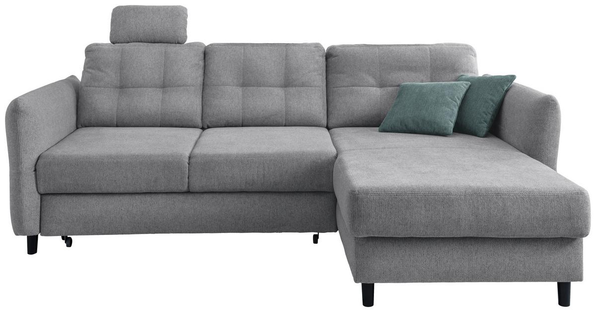 Wohnlandschaft Brizzini Silberfarben Chenille - Mintgrau/Silberfarben, MODERN, Holz/Textil (250-280/176cm) - Livetastic