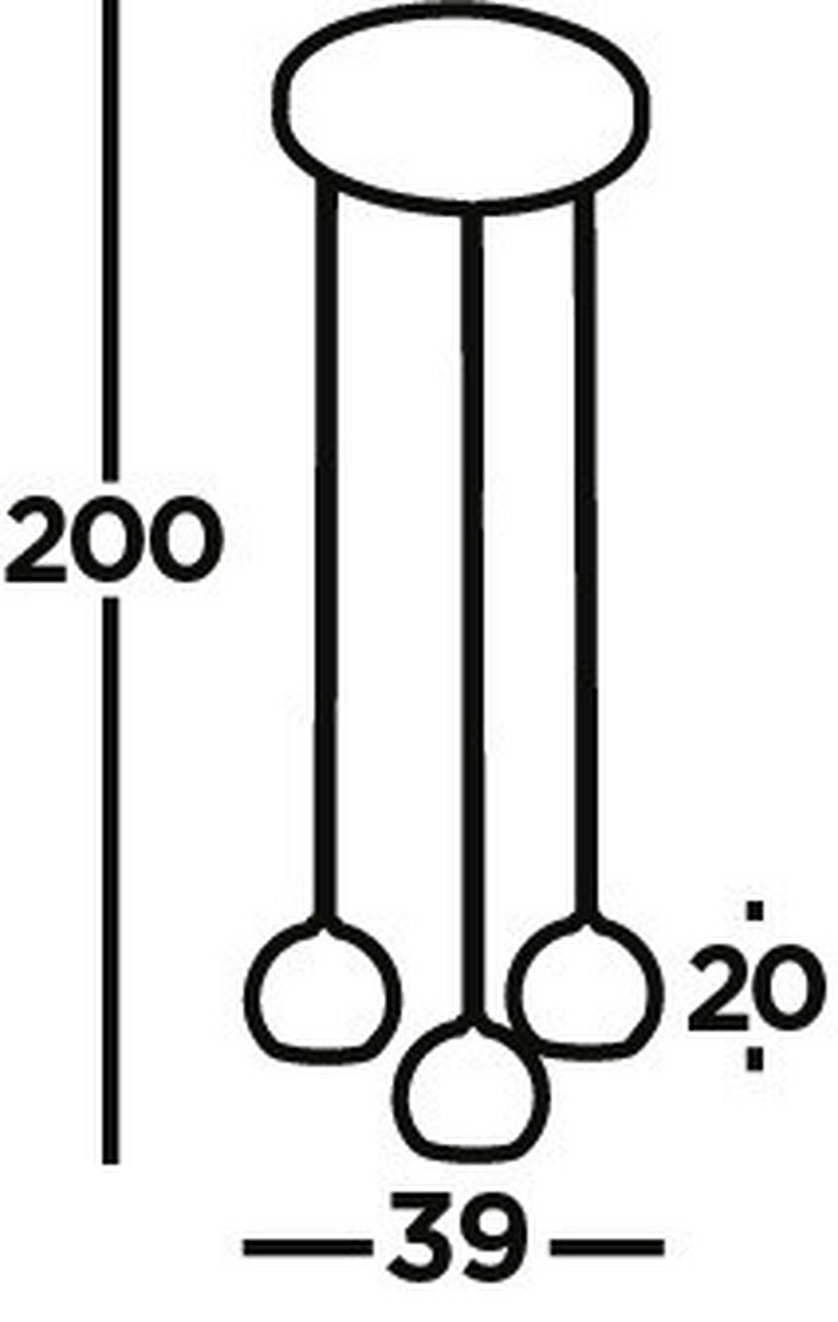 Függeszték 1014-3bk - fekete, Design, fém (39/200cm)