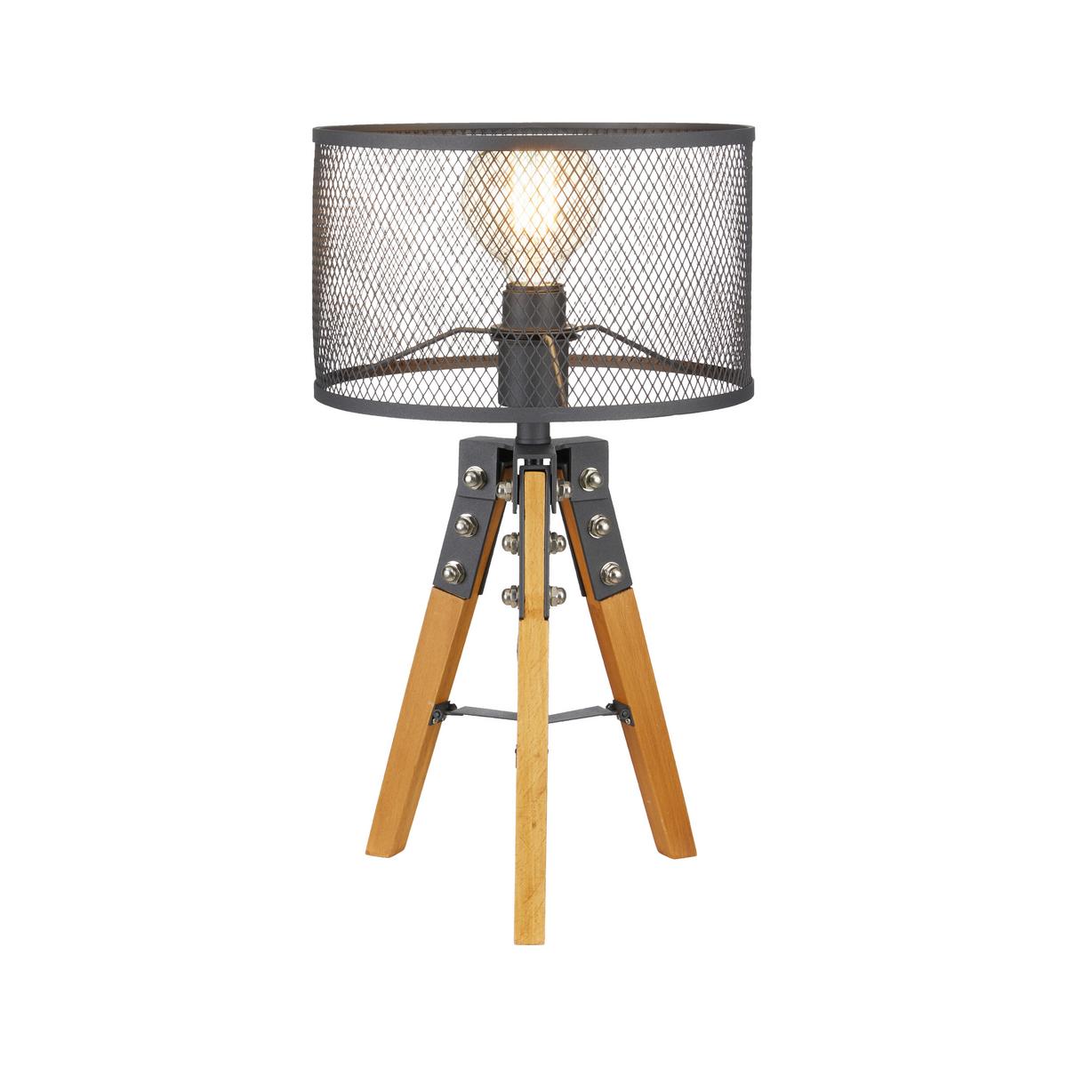 Asztali Lámpa Seraphina - fekete, Modern, fém/fa (30/50cm) - Bessagi Home