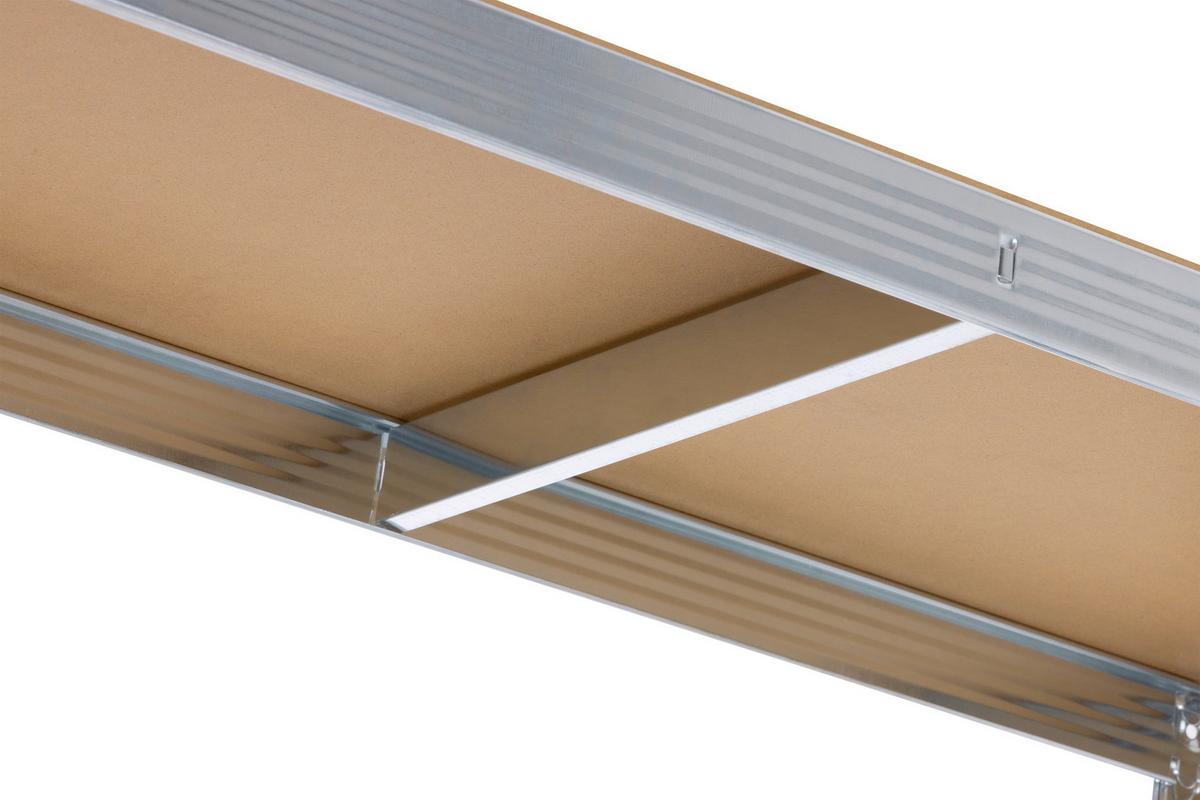 Schwerlastregal Easymaxx Silberfarben/Hellbraun - Hellbraun/Silberfarben, KONVENTIONELL, Holzwerkstoff/Kunststoff (40/90/180cm)
