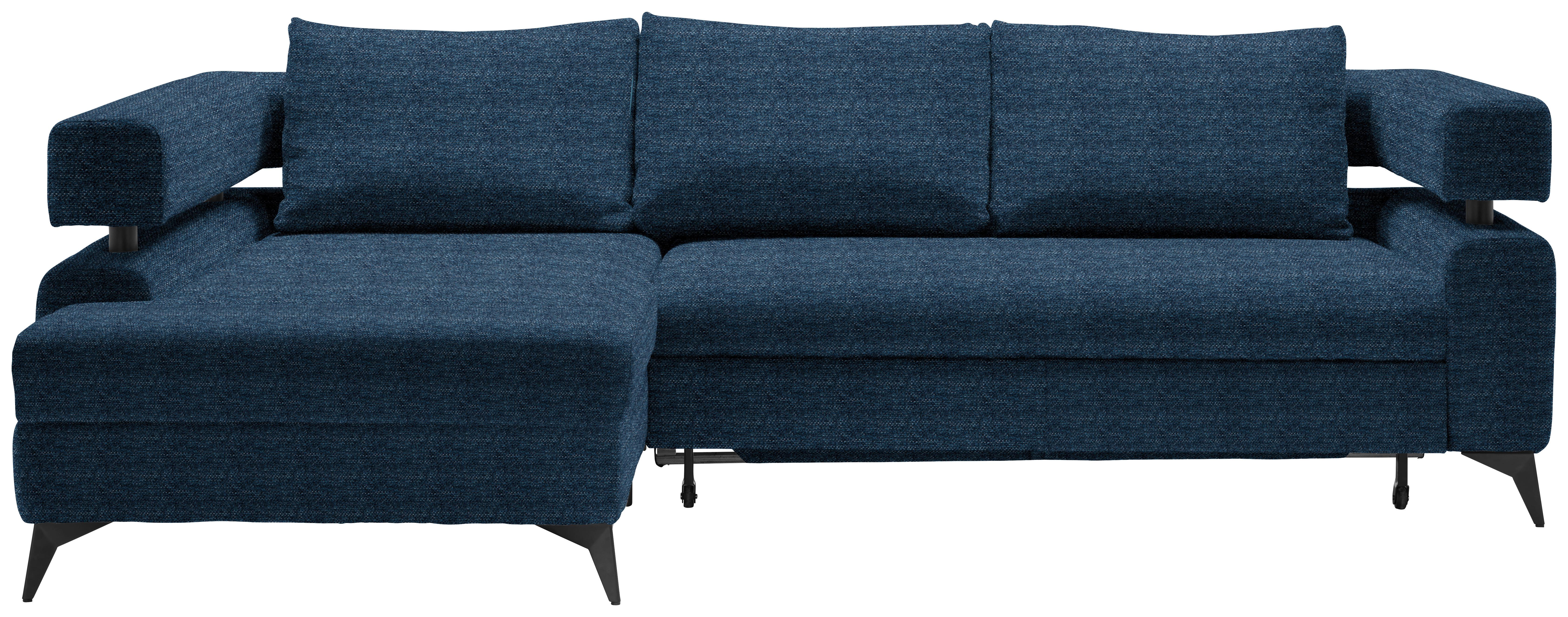 Kutna Garnitura Rosalie - tamno plava/crna, Konvencionalno, tekstil/metal (184/265cm) - Modern Living