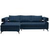 Kutna Garnitura Rosalie - tamno plava/crna, Konvencionalno, tekstil/metal (184/265cm) - Modern Living