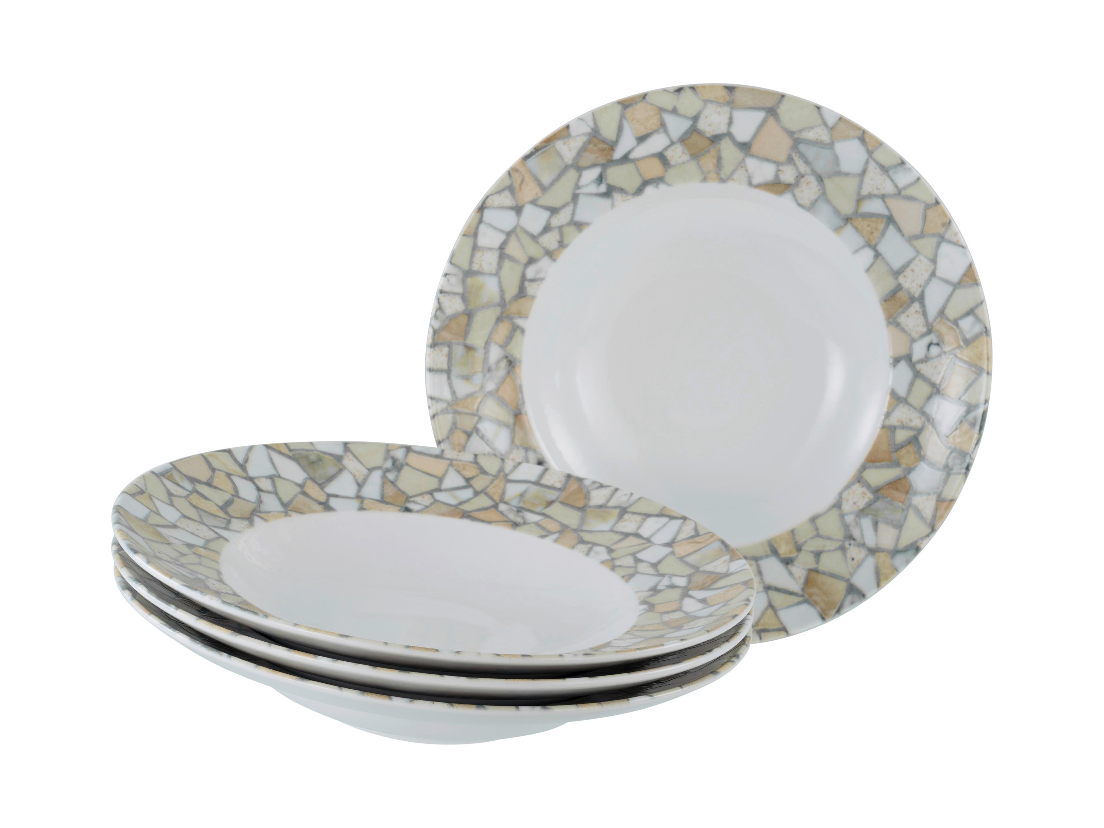 Set Krožnikov Za Testenine Stone Siena, 4-Delni - bela/bež, Basics, keramika (27cm) - Creatable