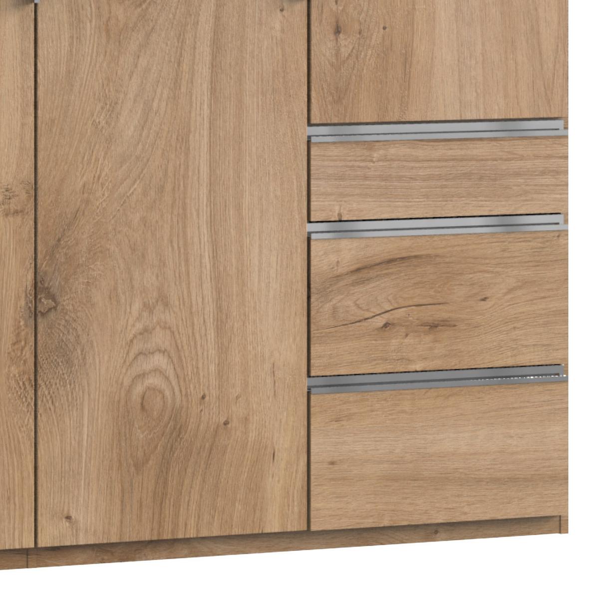 Ormar S Klasičnim Vratima Level 36 A - boje hrasta/boje kroma, Moderno, drvni materijal (250/236/58cm) - Modern Living