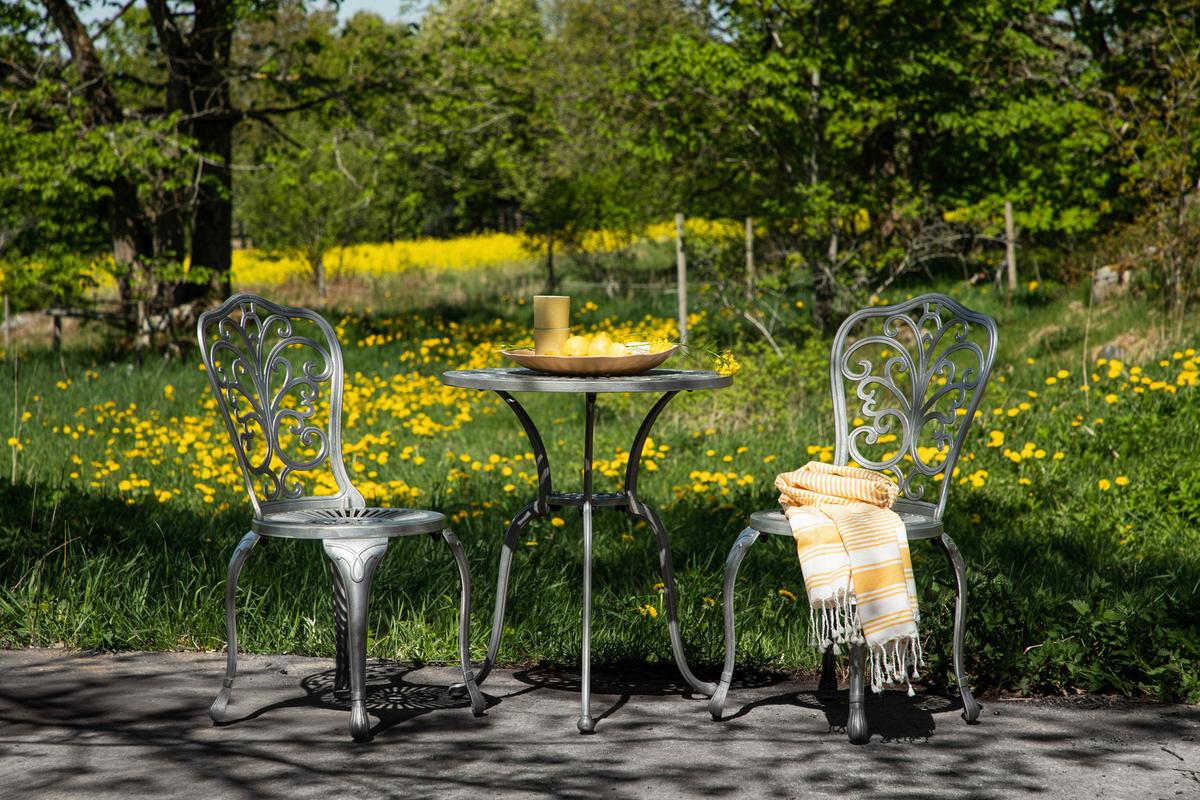 BALKONSET NANDIN - Silberfarben, KONVENTIONELL, Metall - Gardenson