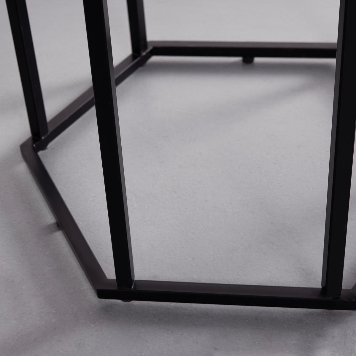 Beistelltischset in Schwarz/Akaziefarben - Schwarz/Akaziefarben, Modern, Holz/Metall (40-36/40-36/50-45cm) - Mömax