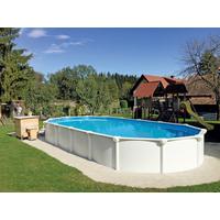Schwimmbecken OV 132 Weiß 730x370x130cm - Blau/Weiß, Basics, Kunststoff (730/370/130cm)