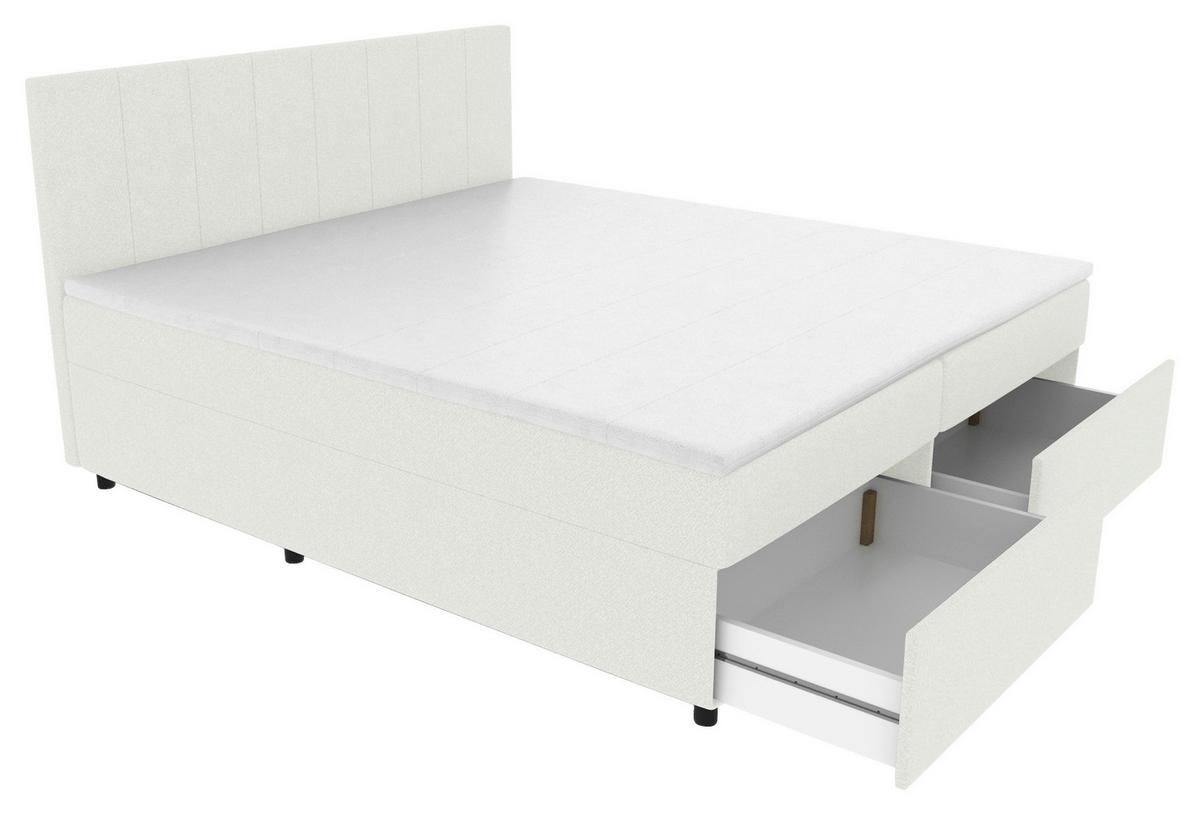 Boxbett Odin Creme ca. 160x200cm - Creme/Schwarz, KONVENTIONELL, Kunststoff/Textil (160/200cm) - Based