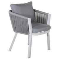 GARTENSTUHL-SET VIRYA - Weiß/Grau, KONVENTIONELL, Textil/Metall (60/73/63cm) - Gardenson