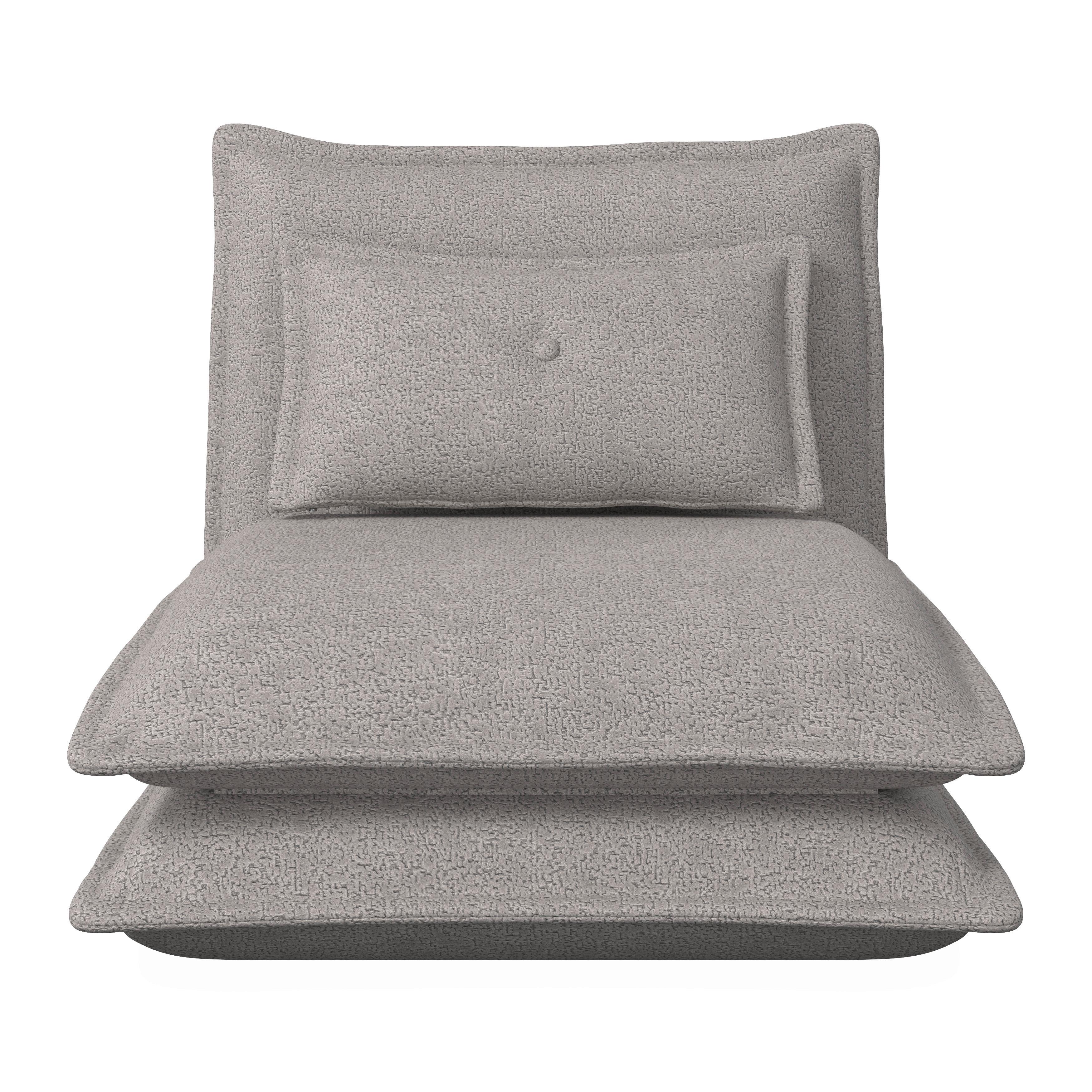 BÄDDFÅTÖLJ TAMARA - ljusgrå, Modern, metall/textil (82/31/69cm) - Bessagi Home