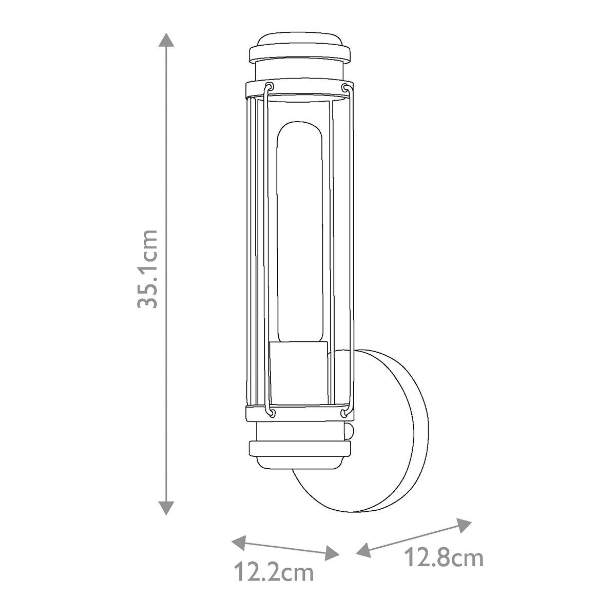 Fürdőszobai Falilámpa Hk-Masthead1-Hbbk - fekete/sárgarézszínű, Konventionell, üveg/fém (35,1/12,2/12,8cm) - Elstead Lighting